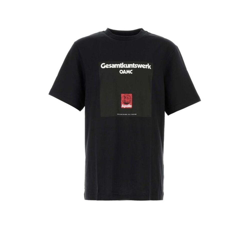 Oamc Men Black Cotton T-Shirt